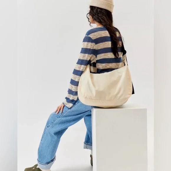 Baggu Large Nylon Crescent Bag in Ivory - Picture 1 of 5